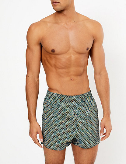 3 Pack Cotton Peacock Print Boxers