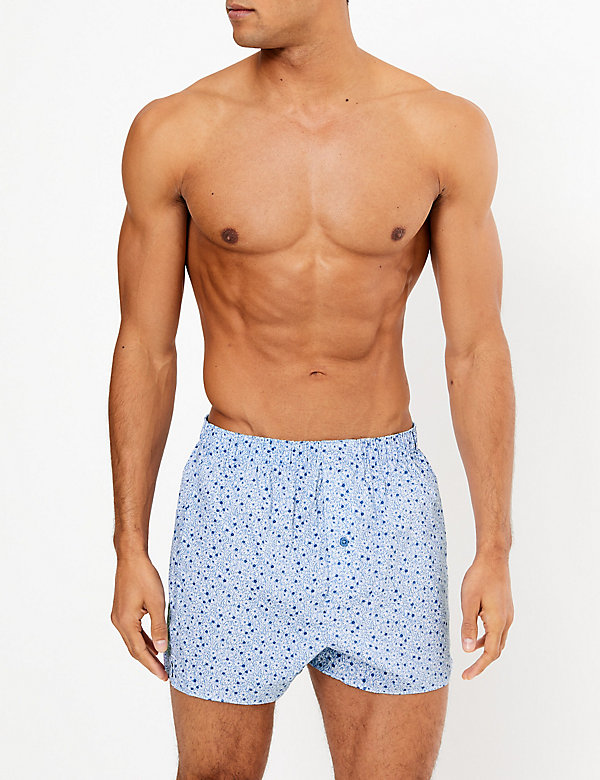 3pk Pure Cotton Printed Woven Boxers - BN