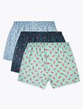 3 Pack Pure Cotton StayNew™ Printed Boxers
