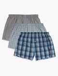 3 Pack Pure Cotton StayNew™ Woven Boxers