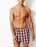 3 Pack Cotton Checked Boxers