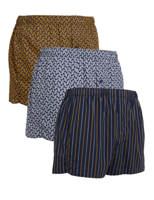 

M&S Collection Pack de 3 bóxers tejidos StayNew™ 100% algodónMens - Dark Gold, Dark Gold