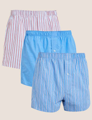 

M&S Collection Pack de 3 bóxers tejidos 100% algodónMens - Multi, Multi