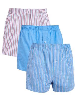 

M&S Collection Pack de 3 bóxers tejidos 100% algodónMens - Multi, Multi