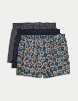 3pk Pure Cotton Woven Boxers