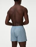 5er-Pack gewebte Boxershorts mit Streifenmuster aus reiner Baumwolle