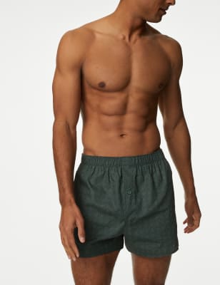 5pk Pure Cotton Assorted Woven Boxers