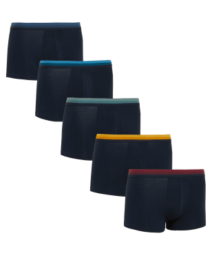 

Mens M&S Collection 5pk Cotton Rich Cool & Fresh™ Hipsters - Navy, Navy