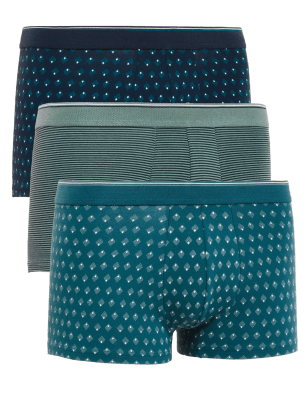 

Mens M&S Collection 3pk Cotton Rich Cool & Fresh™ Hipsters - Dark Turquoise, Dark Turquoise