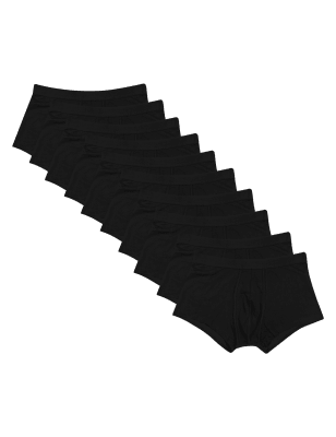 

Mens M&S Collection 10pk Cotton Cool & Fresh™ Hipsters - Black, Black