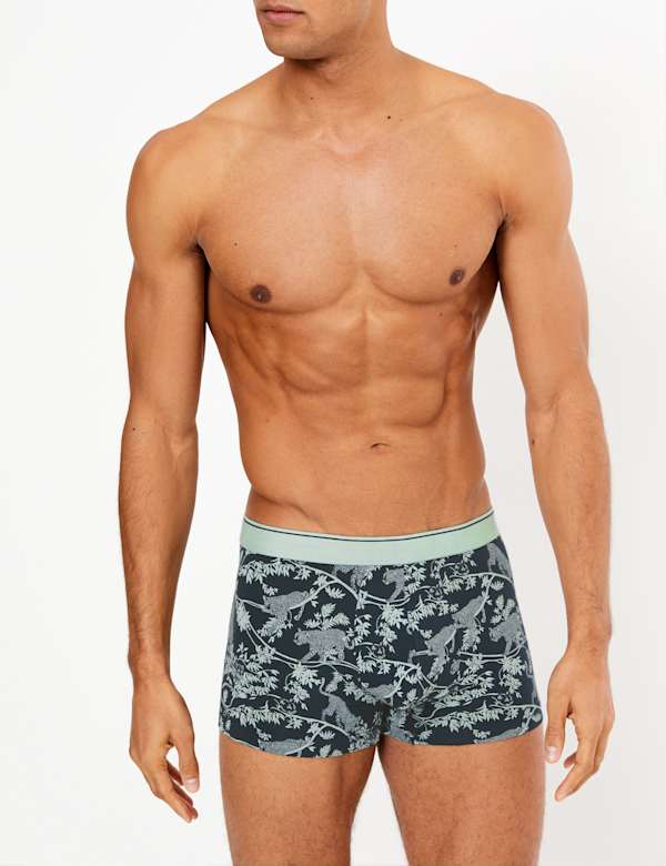 3 Pack Cotton Jungle Print Hipsters