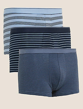 Cool & Fresh™ – Lot de 3&nbsp;boxers taille basse en coton à rayures