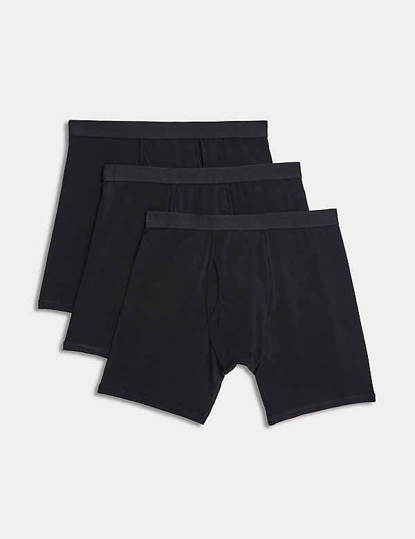 3-Pack länger geschnittene Baumwoll-Shorts mit Cool & Fresh™ - AT