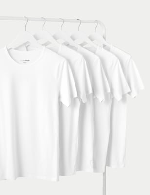 M&s white t store shirt