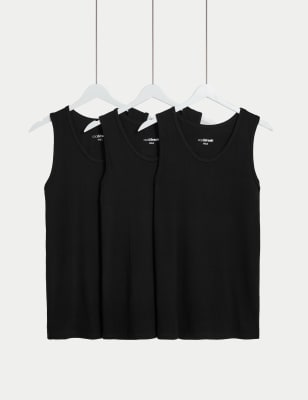 3pk Cotton Rich Cool & Fresh™ Vests - BN