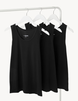  Lot de 3 maillots de corps sans manches - Black