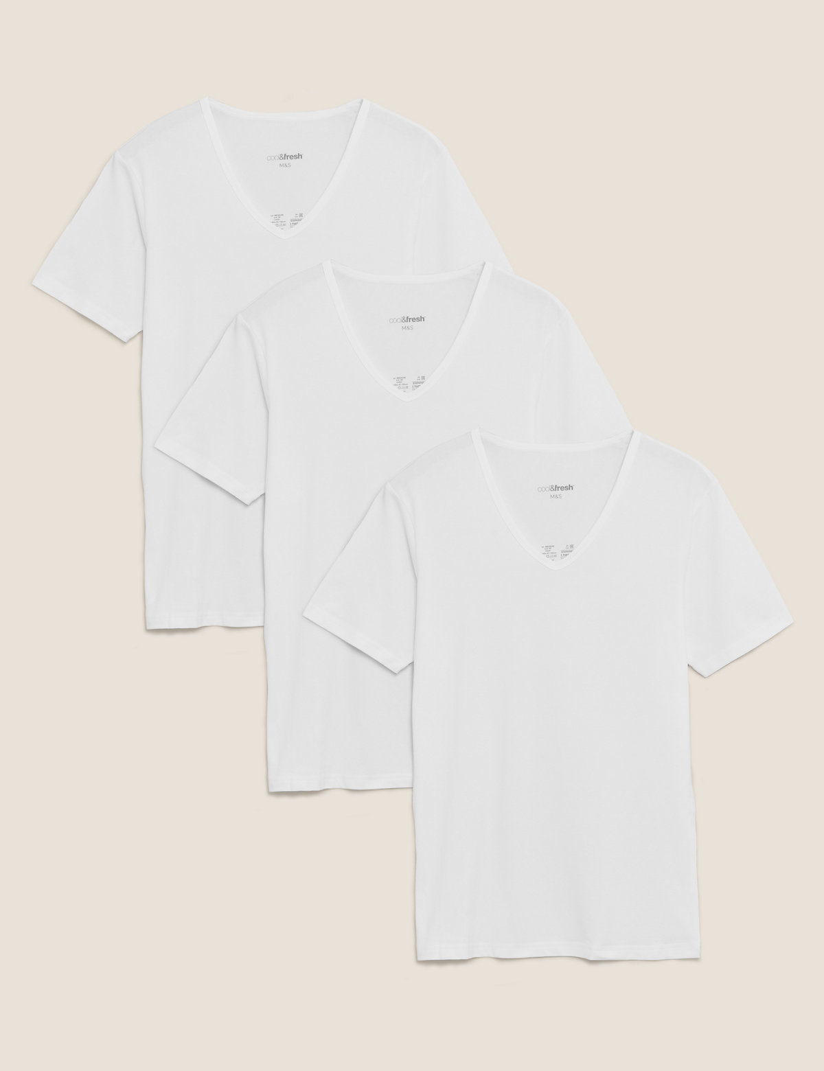3pk Cool & Fresh™ V-Neck T-Shirt Vests