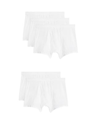 

Mens M&S Collection 5pk Cotton Cool & Fresh™ Stretch Trunks - White, White