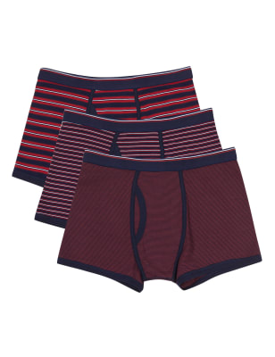 

Mens M&S Collection 3er-Pack gestreifte Boxershorts mit hohem Baumwollanteil - Multi, Multi