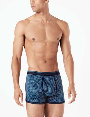 Cool & Fresh&trade; &ndash; Lot de 3&nbsp;boxers en coton &agrave; motif g&eacute;om&eacute;trique