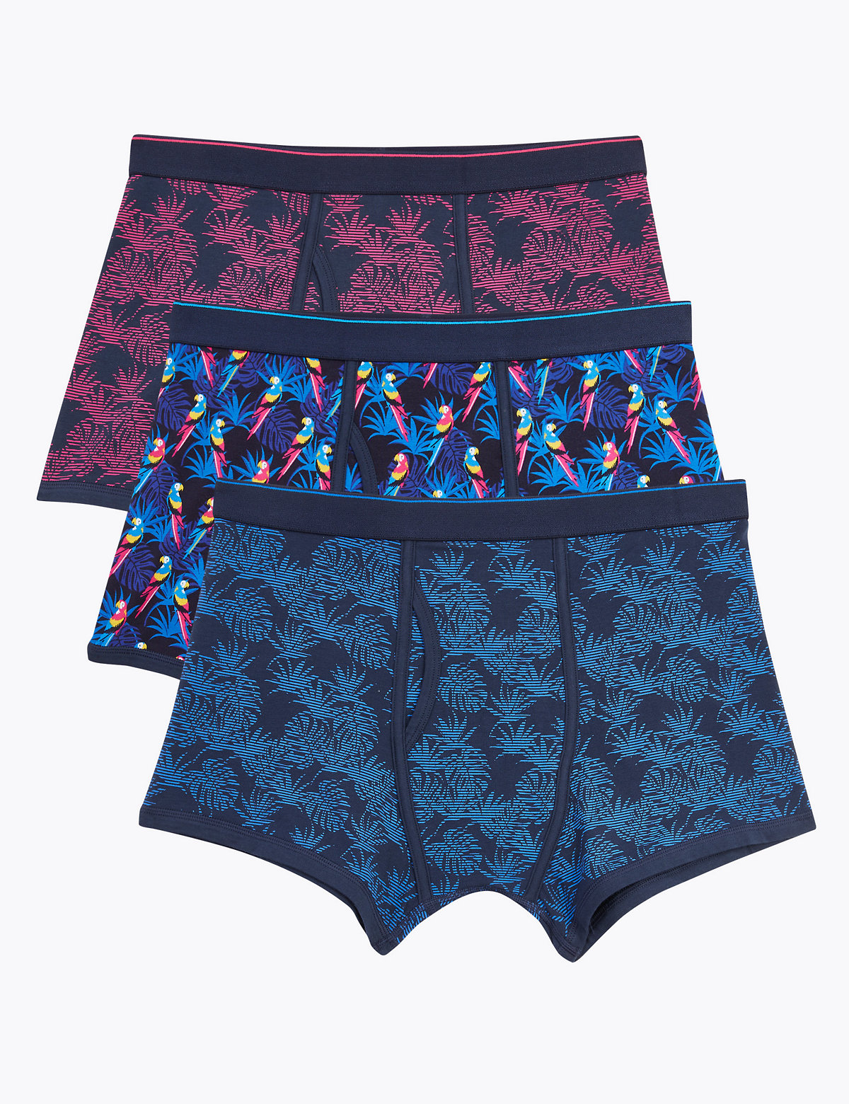 3 Pack Cotton Tropical Cool & Fresh™ Trunks