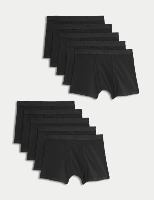 

Mens M&S Collection 10pk Cotton Stretch Cool & Fresh™ Trunks - Black, Black