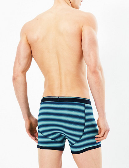 3 Pack Cotton Striped Cool & Fresh™ Trunks