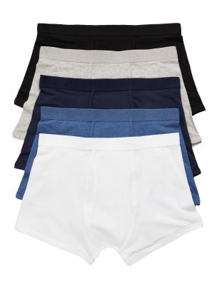 

Mens M&S Collection 5pk Cotton Stretch Cool & Fresh™ Trunks - Denim Mix, Denim Mix