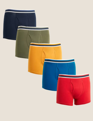 

Mens M&S Collection 5pk Cotton Stretch Cool & Fresh™ Trunks - Autumn Multi, Autumn Multi