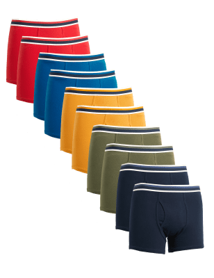 

Mens M&S Collection 10pk Cotton Stretch Cool & Fresh™ Trunks - Autumn Multi, Autumn Multi