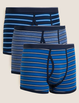 

Mens M&S Collection 3er-Pack Cool & Fresh™-Shorts aus Baumwolle mit Stretchanteil - Blue Mix, Blue Mix