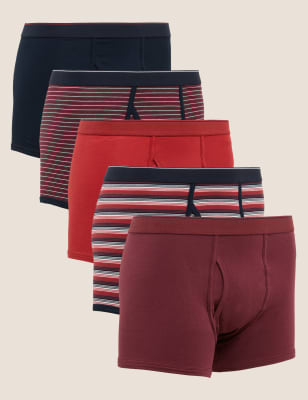 

Mens M&S Collection 5pk Cotton Stretch Cool & Fresh™ Trunks - Red Mix, Red Mix