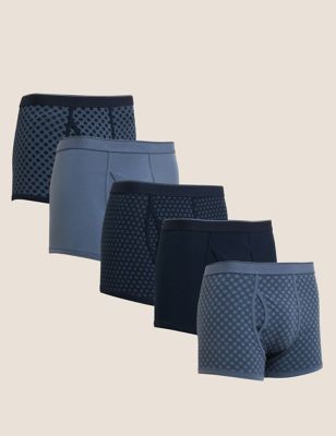 

Mens M&S Collection 5pk Cotton Stretch Cool & Fresh™ Trunks - Navy Mix, Navy Mix