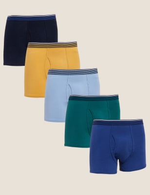 

Mens M&S Collection 5er-Pack Shorts mit hohem Baumwollanteil und Cool & Fresh™ - Yellow Mix, Yellow Mix