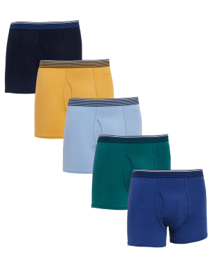 

Mens M&S Collection 5pk Cotton Rich Cool & Fresh™ Trunks - Yellow Mix, Yellow Mix