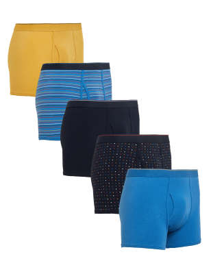 

M&S Collection Pack de 5 bóxers slip de algodón Cool & Fresh™Mens - Navy Mix, Navy Mix
