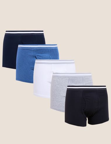 3 Pr Marks & Spencer Mens Steel Blue Cotton Bikini Briefs Underwear Medium 
