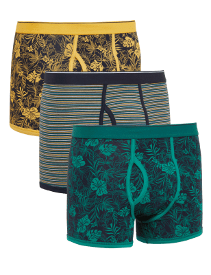 

Mens M&S Collection 3pk Cool & Fresh™ Botanical Trunks - Teal Mix, Teal Mix