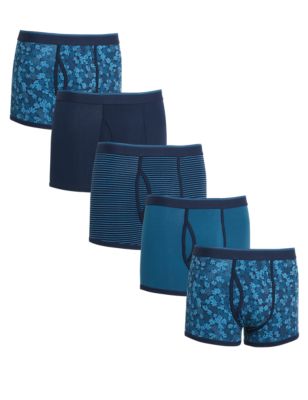 

Mens M&S Collection 5pk Cotton Rich Cool & Fresh™ Trunks - Dark Turquoise, Dark Turquoise
