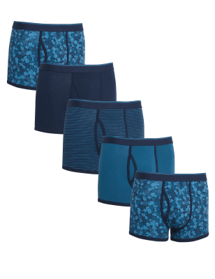 

Mens M&S Collection 5pk Cotton Rich Cool & Fresh™ Trunks - Dark Turquoise, Dark Turquoise