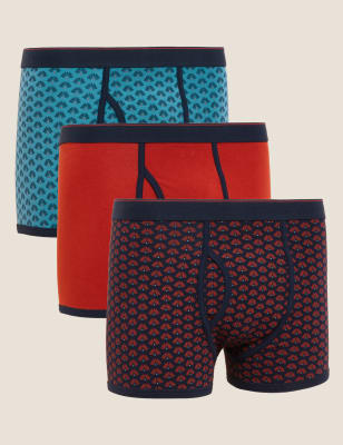 

Mens M&S Collection 3pk Cotton Rich Cool & Fresh™ Trunks - Paprika, Paprika