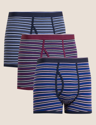 

Mens M&S Collection 3pk Cotton Rich Cool & Fresh™ Trunks - Multi, Multi