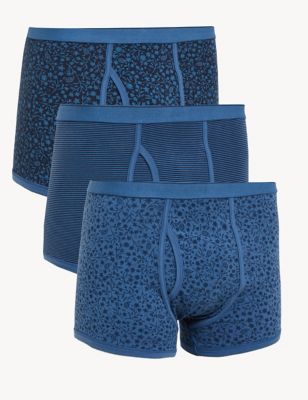 

Mens M&S Collection 3pk Cotton Stretch Cool & Fresh™ Trunks - Mid Blue, Mid Blue
