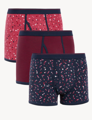 

Mens M&S Collection 3pk Cotton Rich Cool & Fresh™ Trunks - Medium Pink, Medium Pink