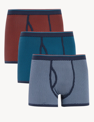 3pk Cotton Rich Cool & Fresh™ Diamond Trunks