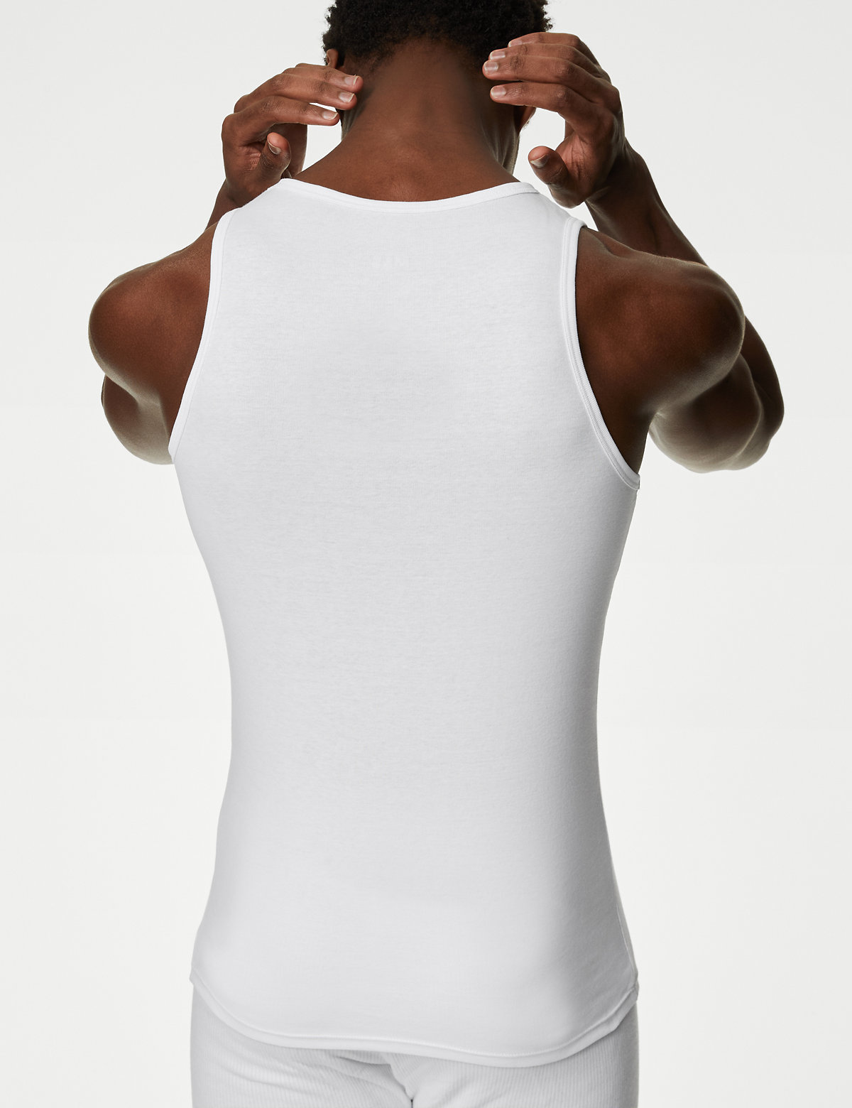 3pk Cotton Rich Strappy Vests Marks & Spencer Men Clothing Underwear Vests 