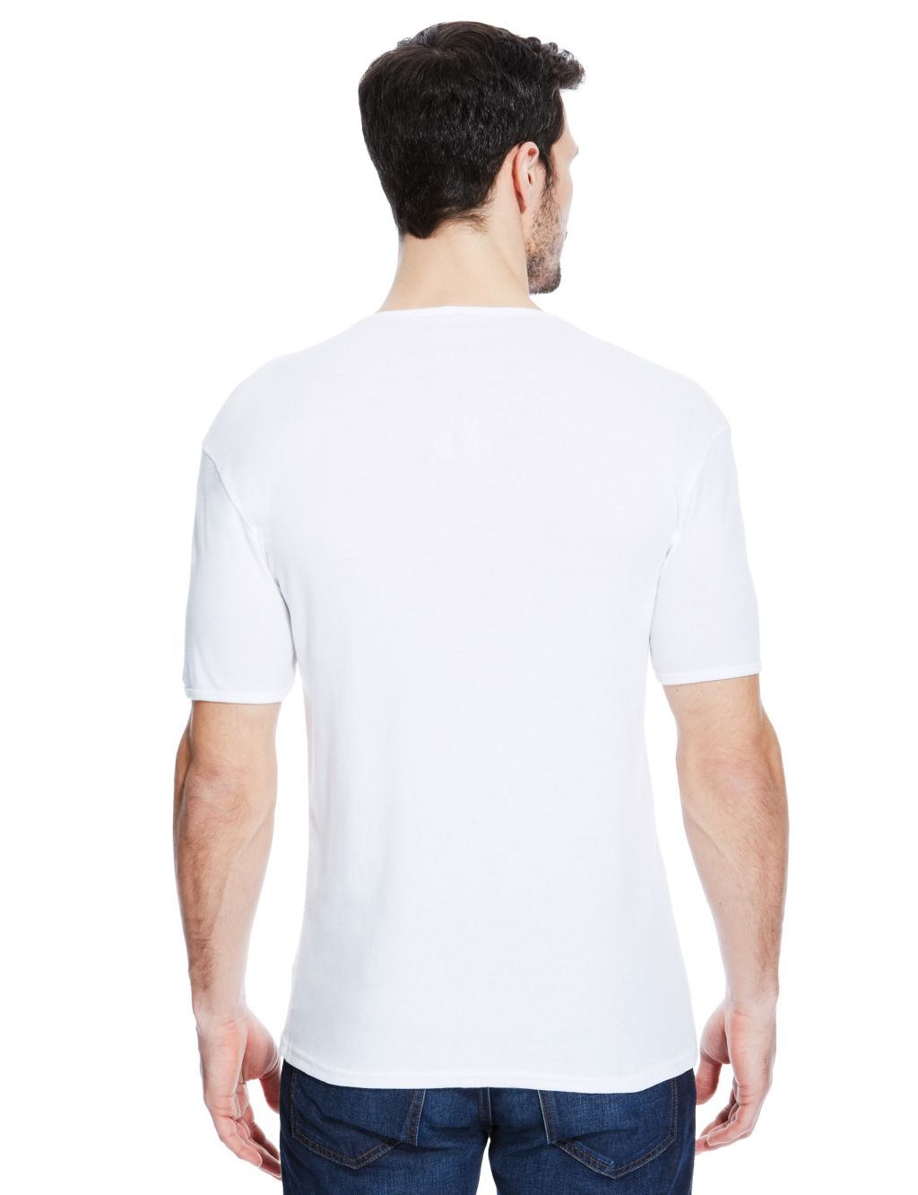 3pk Pure Cotton V-Neck T-Shirt Vests image 3