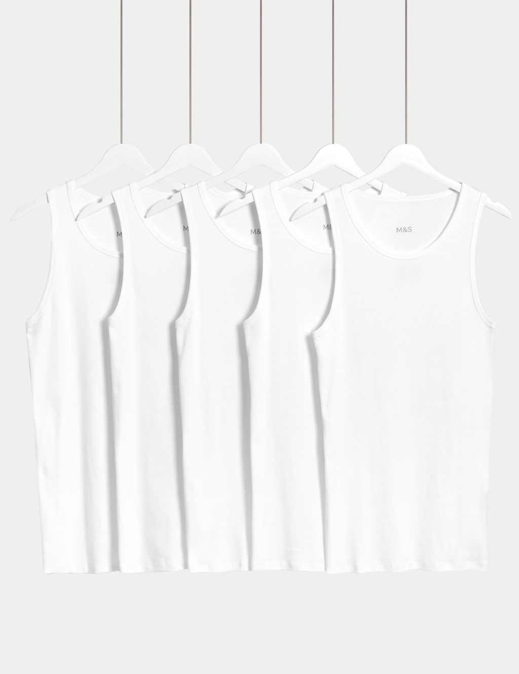 5pk Pure Cotton Sleeveless Vests image 1