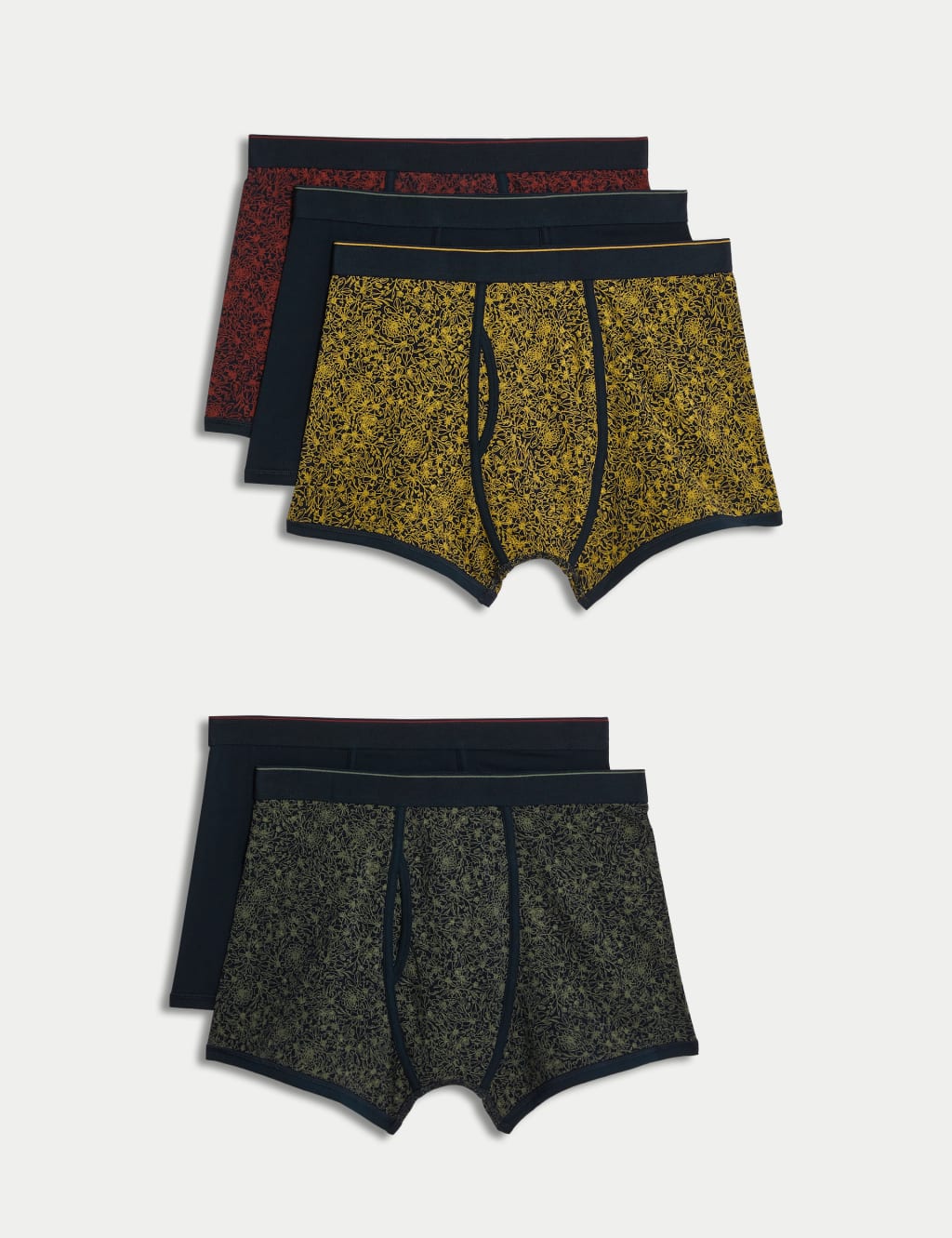 5pk Cotton Rich Cool & Fresh™ Floral Trunks image 1
