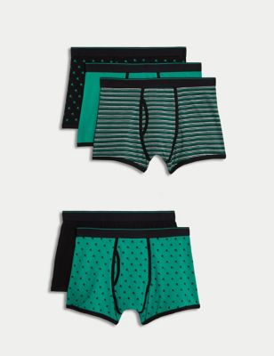 

Mens M&S Collection 5pk Cotton Stretch Cool & Fresh™ Trunks - Green Mix, Green Mix